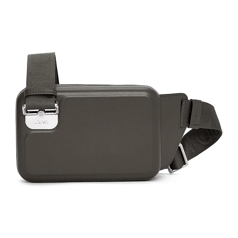 LOEWE Smooth Cow Leather Shoulder Bag Crossbody Bag Regular Men's Dark Gray-3