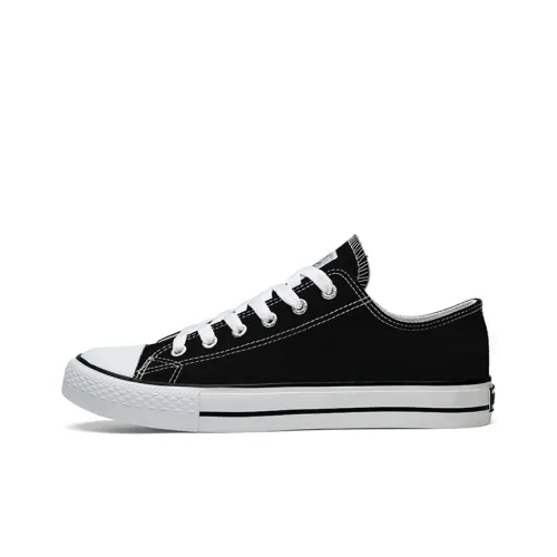 WARRIOR Canvas Shoes Unisex Low-Top Black