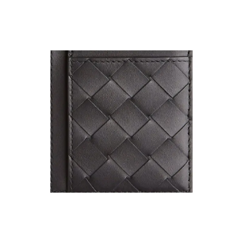 Bottega Veneta Cow Leather Coin Purses Card Holders Men's Black-4