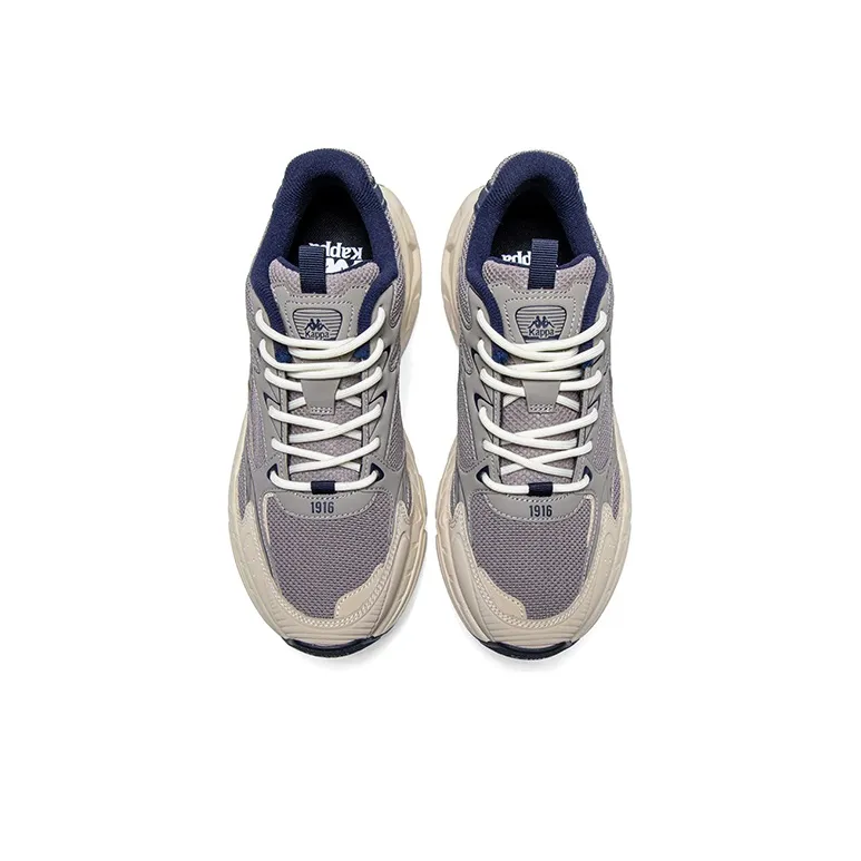 Kappa Anti Slip And Wear Resistant Breathable Low Top Running Shoes Unisex Gray Beige Blue-3