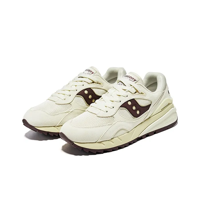 Saucony Shadow 6000 Support Low Top Casual Running Shoes Unisex Beige Umber-2