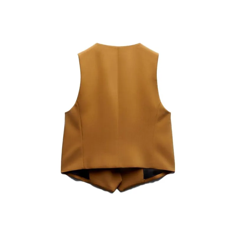 ZARA Tank Tops Women's Tan-1