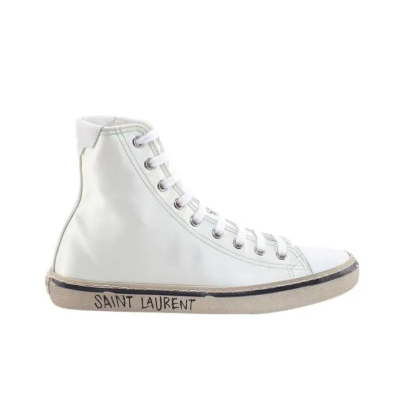 SAINT LAURENT High Top Stylish Skateboarding Shoes Women's Light Green-1