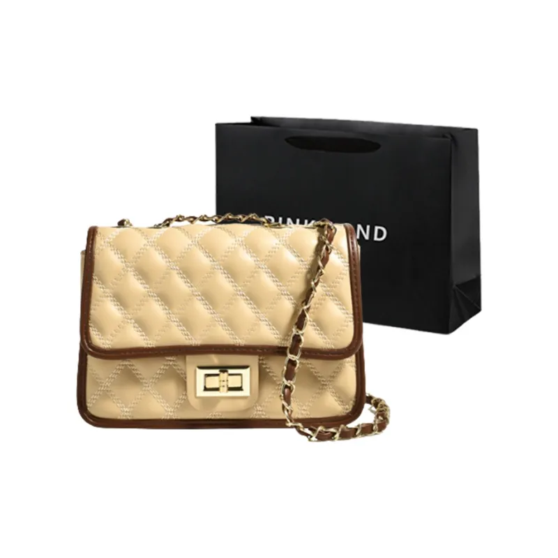 PINK·LAND PU Shoulder Bag Crossbody Bag Regular Women's Black And White/Yellow And Green/Ecru/Brown-8