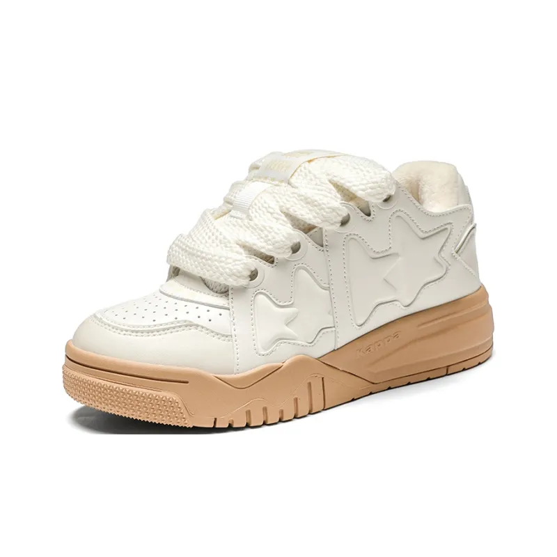 Kappa Anti-Slip Wear-Resistant Low-Top Skateboard Shoes Women's Heron Feather White-2