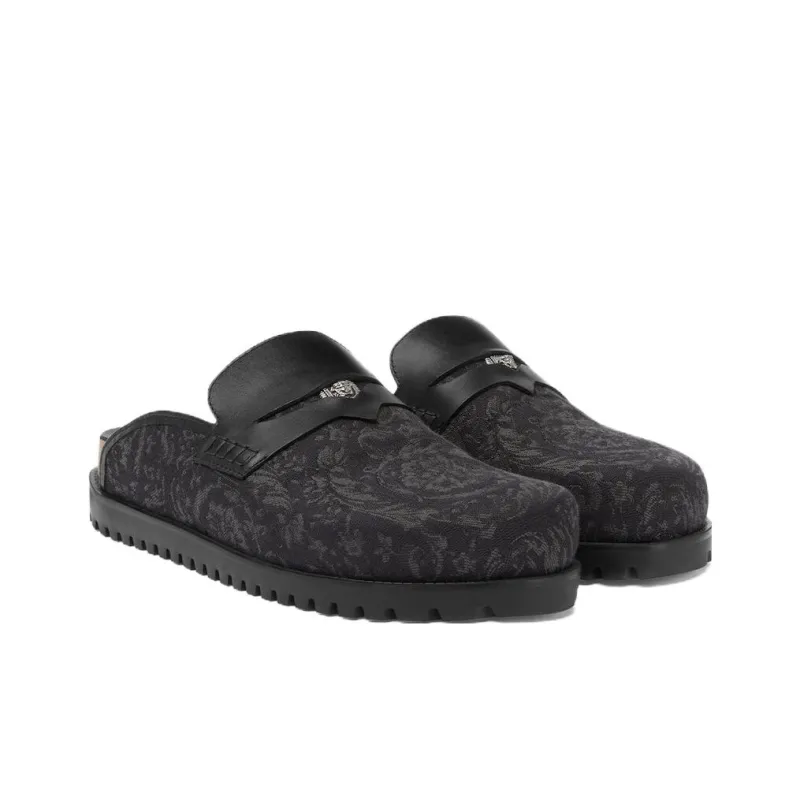 VERSACE Medusa Head-embellished Barocco-jacquard Mules-2
