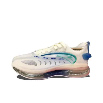 Anta Cushioning Anti Slip Wear Resistant Breathability Low Top Running Shoes Men's White Gray Blue