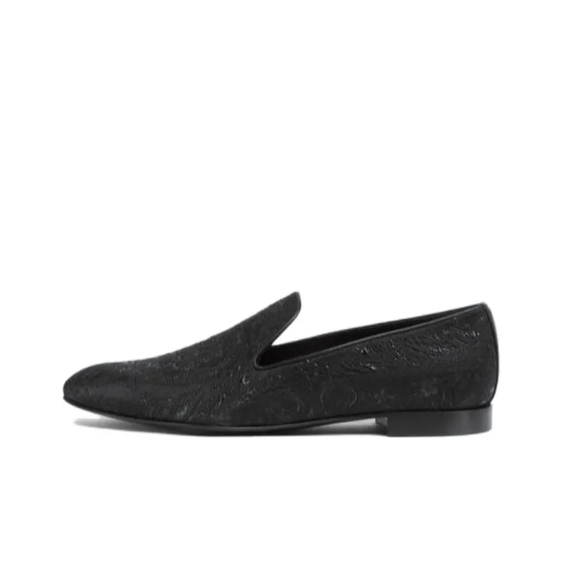 VERSACE Barocco Jacquard Leather Slippers-0