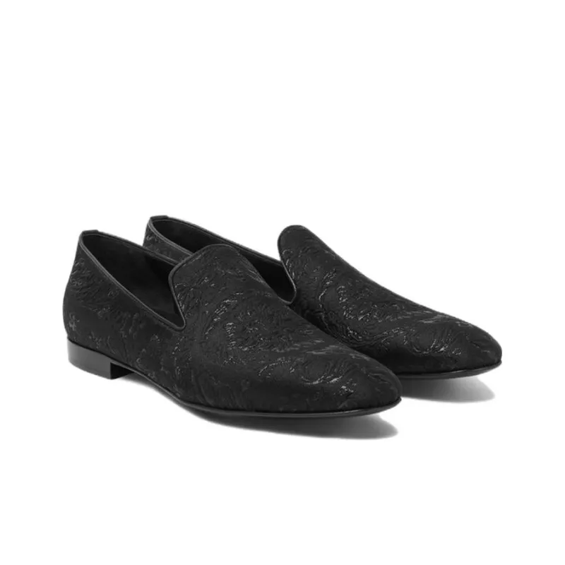 VERSACE Barocco Jacquard Leather Slippers-2
