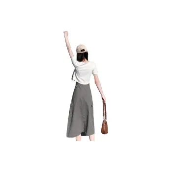 Jean West Denim Long Skirts Women's Medium Gray