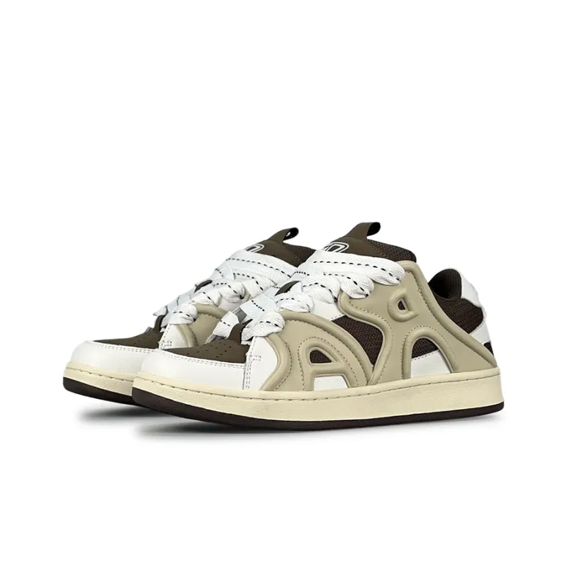 LuzaoT SUPER DRAG Low-Top Skateboard Shoes Unisex Mocha-2