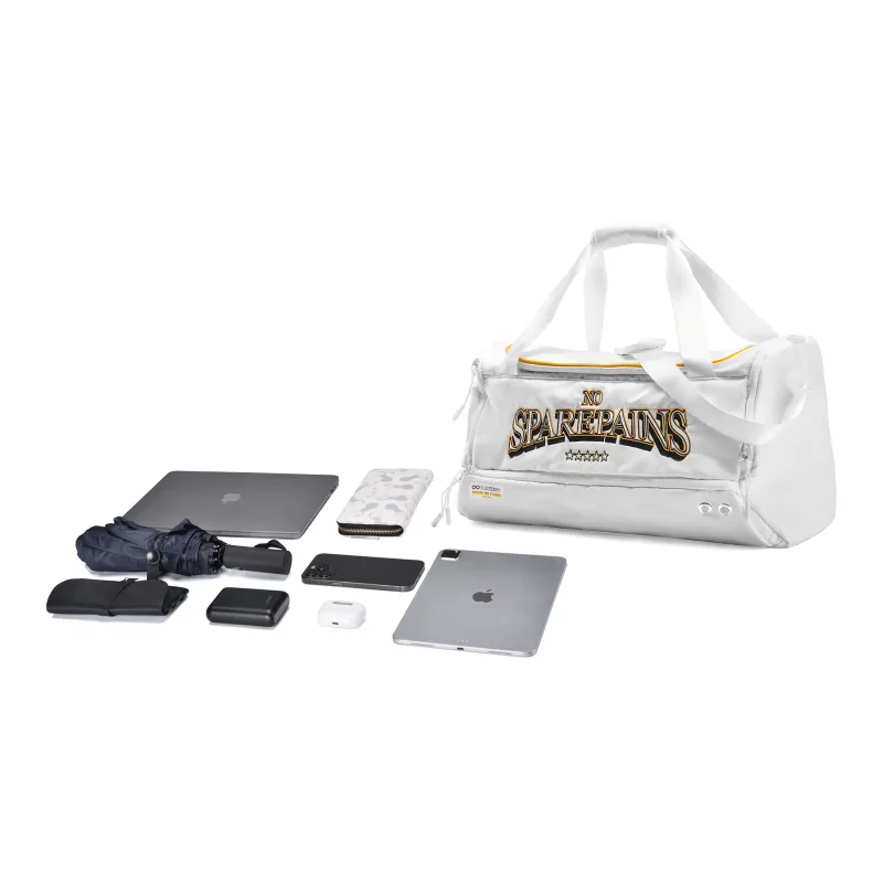 8atheist Sparenopains Collaboration Polyester Basketball Bag, Crossbody Portable Gym Bag Tubas Unisex White-4