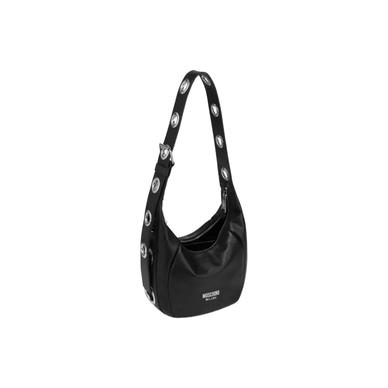 MOSCHINO Calfskin Hobo Man Shoulder Bag Women's Black-1