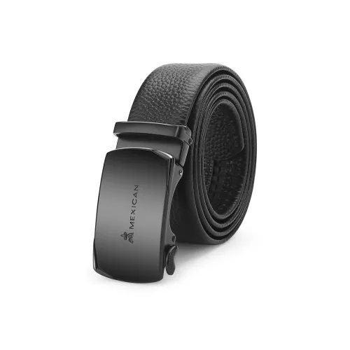 MEXICAN Premium Cropped Wallet Leather Belts Men's Width 3.5CM