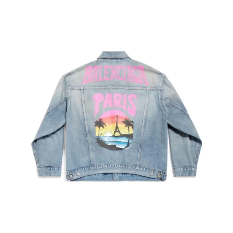 Balenciaga Paris Tropical Denim Jacket-1