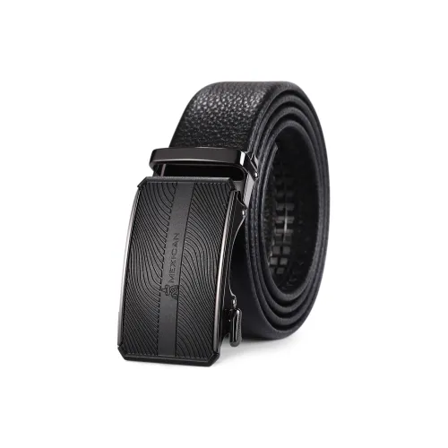MEXICAN Automatic Buckle Top Grain Cow Leather Leather Belts Men's Width 3.5CM