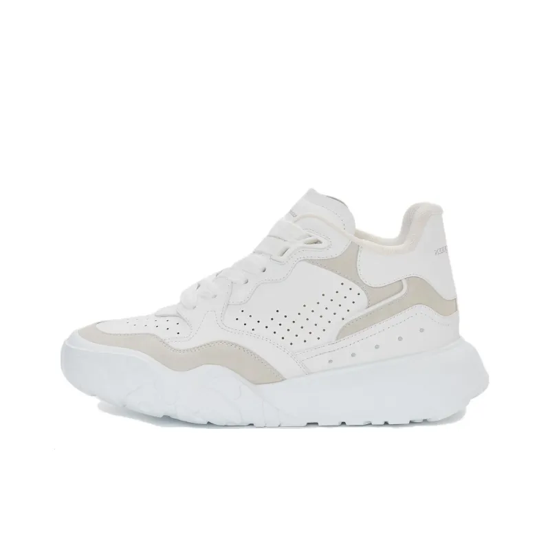 Alexander McQueen Court Slip-Resistant Breathable Low-Top Casual Shoes 3.5cm Women's White-0