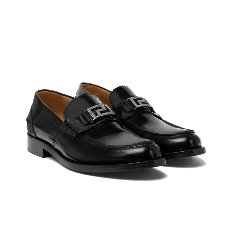 VERSACE Greca Patent Leather Loafers-1