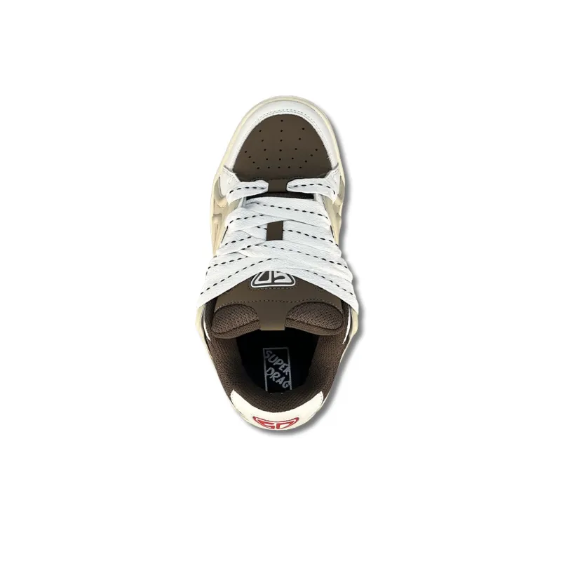 LuzaoT SUPER DRAG Low-Top Skateboard Shoes Unisex Mocha-3