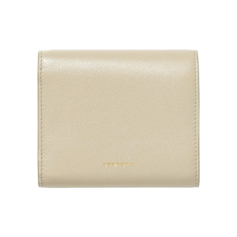 GIVENCHY 4G Logo Grained Calfskin Wallet Women's Beige-1