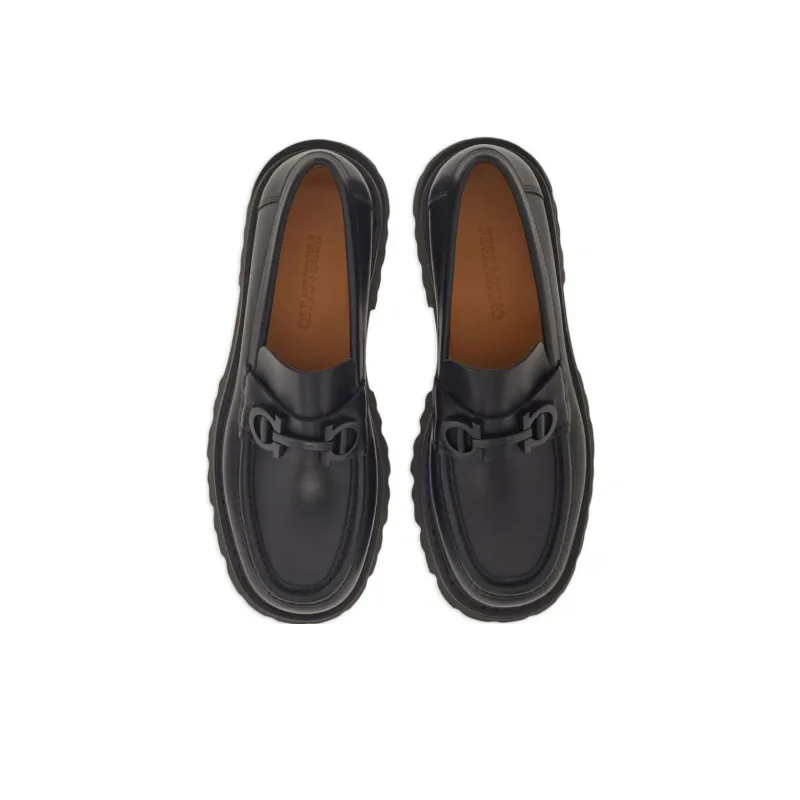 FERRAGAMO Florian Square-toe Leather Loafers-3