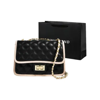 PINK·LAND PU Shoulder Bag Crossbody Bag Regular Women's Black And White/Yellow And Green/Ecru/Brown
