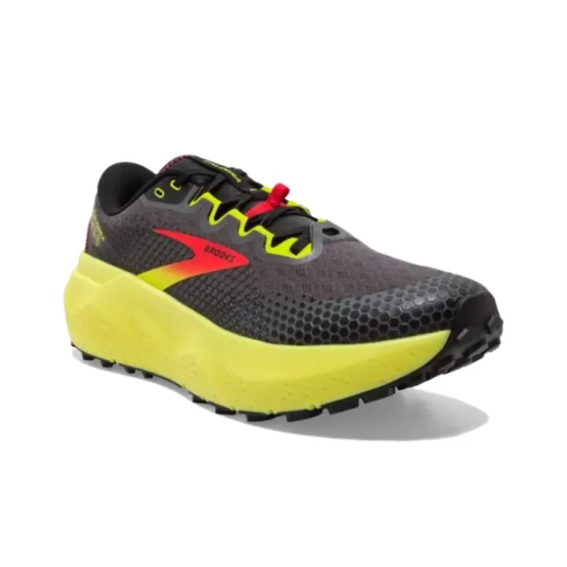 Brooks Caldera 6 Anti Slip Wear Resistant Low Top Running Shoes Men's Gray Yellow-2