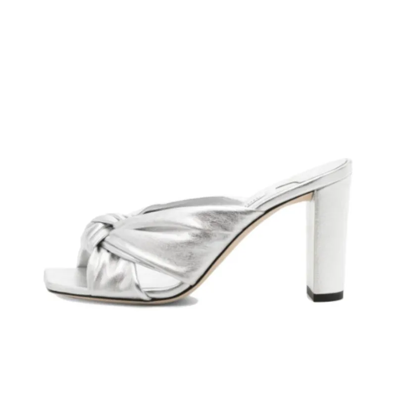 Jimmy Choo Avenue 85mm Metallic Leather Mules-0