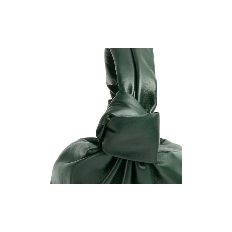 Bottega Veneta Knot Cow Leather Handbag Clutch Mini Women's Dark Green-2