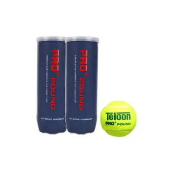 Teloon PRO+ POUND Tennis Balls Wool Match Ball Competition Diameter 65mm Yellow Green