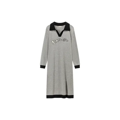 NO ONE ELSE Long-Sleeved Dresses Women's Light Heather Gray