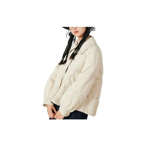 BY I'HAPPY Down Jackets Women's Beige Gray