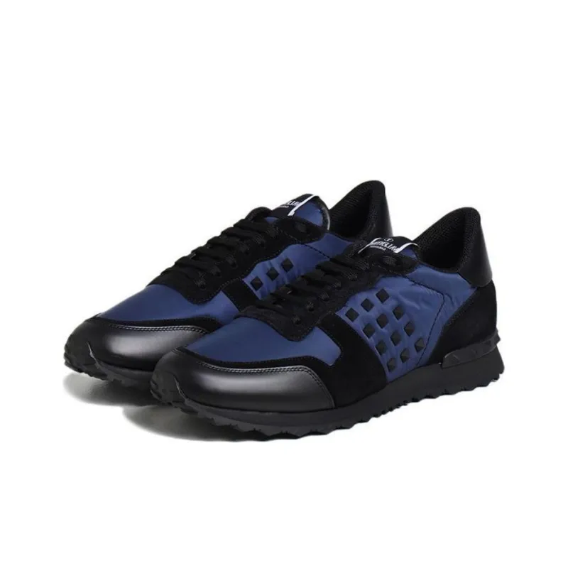 Valentino Rockrunner Abrasion Resistant Low Top Casual Shoes Men's Black Blue-3