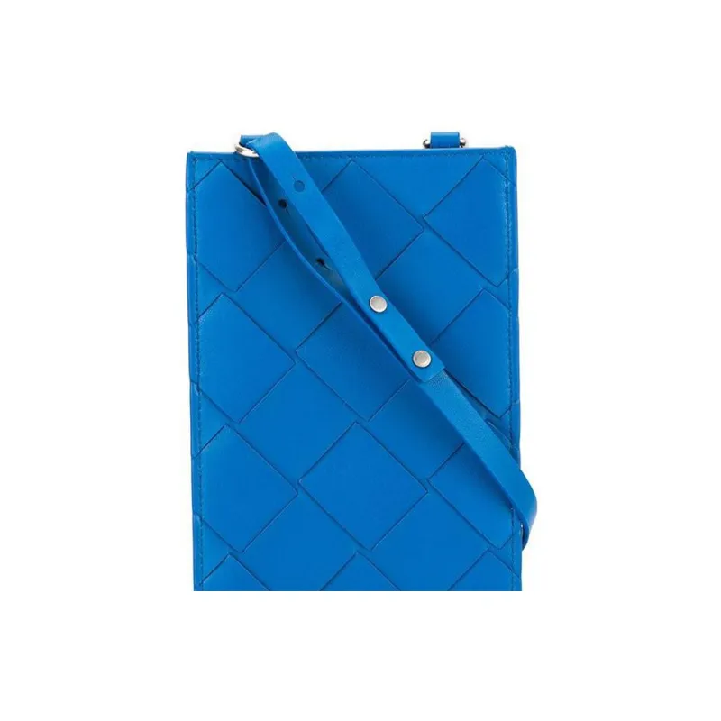 Bottega Veneta Leather Card Holder Men's Blue-2
