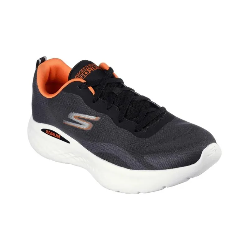 Skechers Go Run Lite Anti Slip Wear Resistant Low Top Casual Running Shoes Men's Black Orange-2