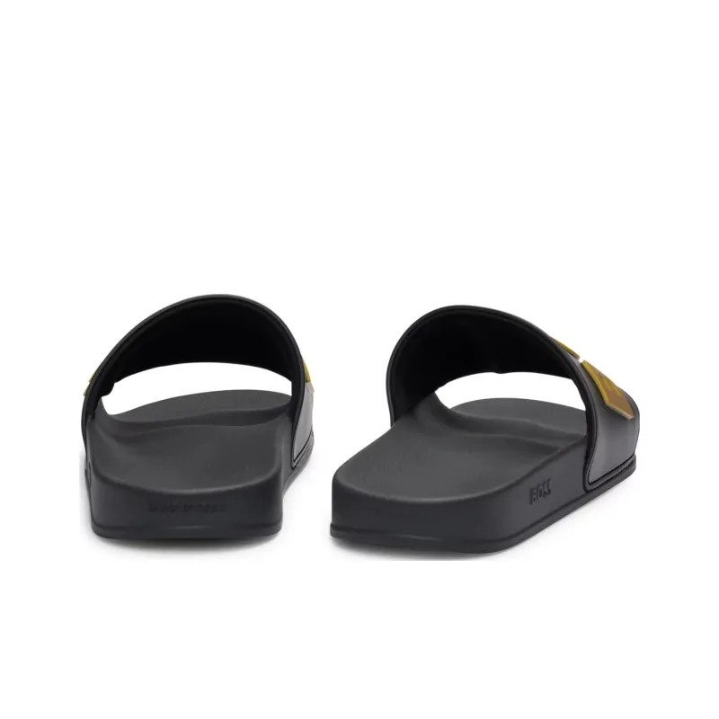 HUGO BOSS Rubber Sole Abrasion Resistant Slide Slippers Men's Black-4