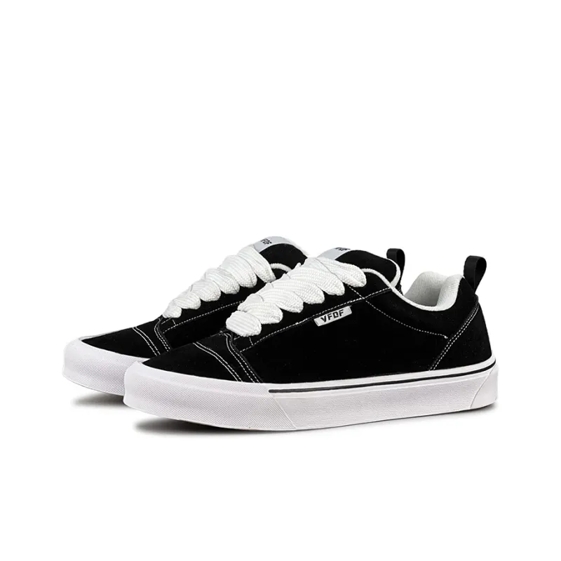 VFDF Anti Slip And Wear Resistant Breathable Low Top Skateboard Shoes Unisex Black White-2