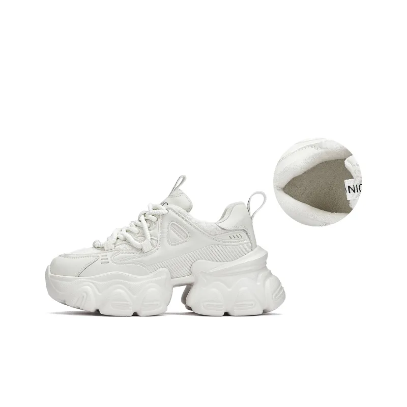 GEMEIQ Cushioning Abrasion Resistant Coverage Height Increasing Low Top Chunky Sneakers With EVA Outsole 8cm Women's-8