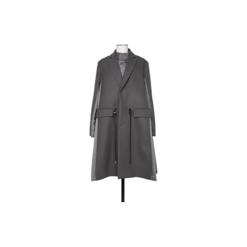 Sacai Coats Men Gray