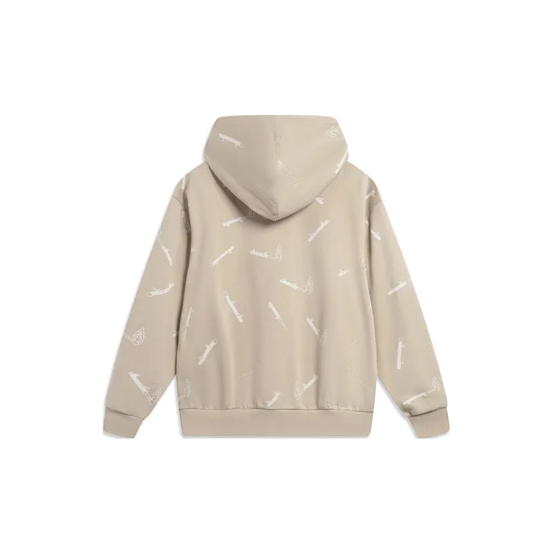 LiNing Sweatshirt Men's Light Glazed Brown Print-1
