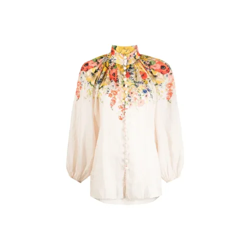 Zimmermann Alight Floral-print Linen Blouse