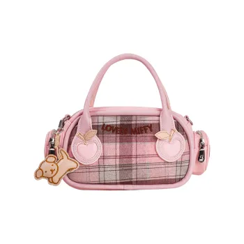 Miffy PU Bowling Bag, Shoulder Bag, Handbag Women's Pink/Coffee