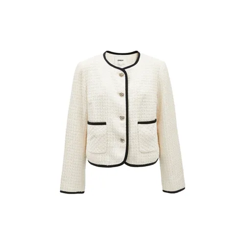 ONLY Cropped Coats Women's A01 White Bamboo Shoot