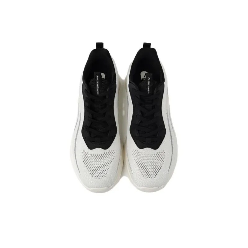 Anta Cushioning Anti Slip Wear Resistant Breathability Low Top Training Shoes Men's Black White-4