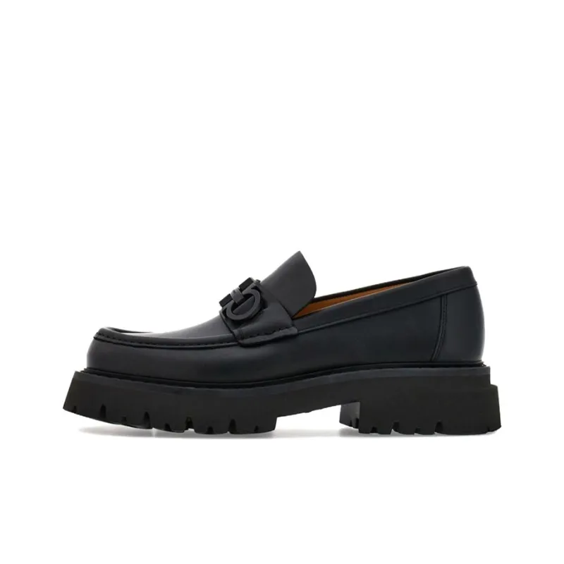 FERRAGAMO Florian Square-toe Leather Loafers-0
