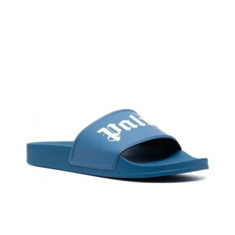 PALM ANGELS Pool Slides Sky Blue White-2
