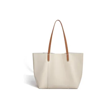 CNOLES Microfiber Shoulder Bag Large Size Women's Creamy Brown Coffee