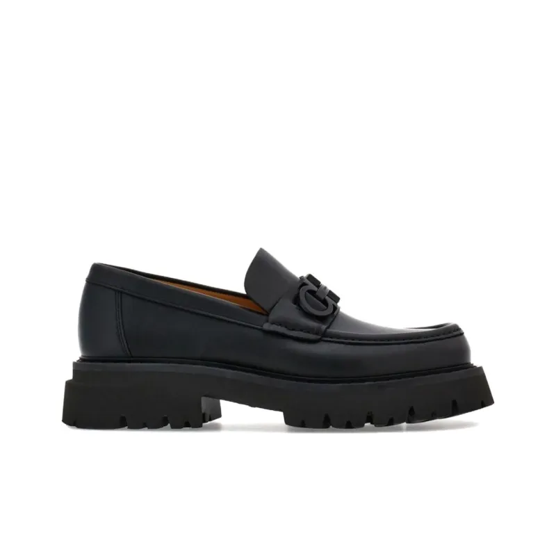 FERRAGAMO Florian Square-toe Leather Loafers-1