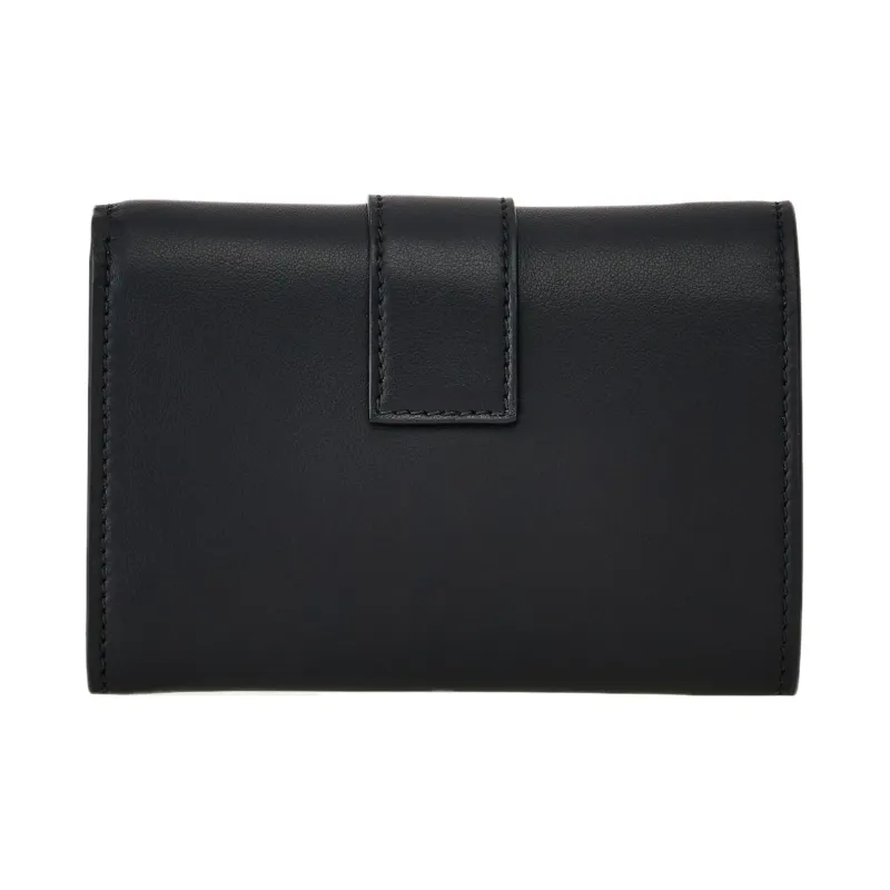 FERRAGAMO Palm Calfskin Wallet Regular Women's Black & Pink-1