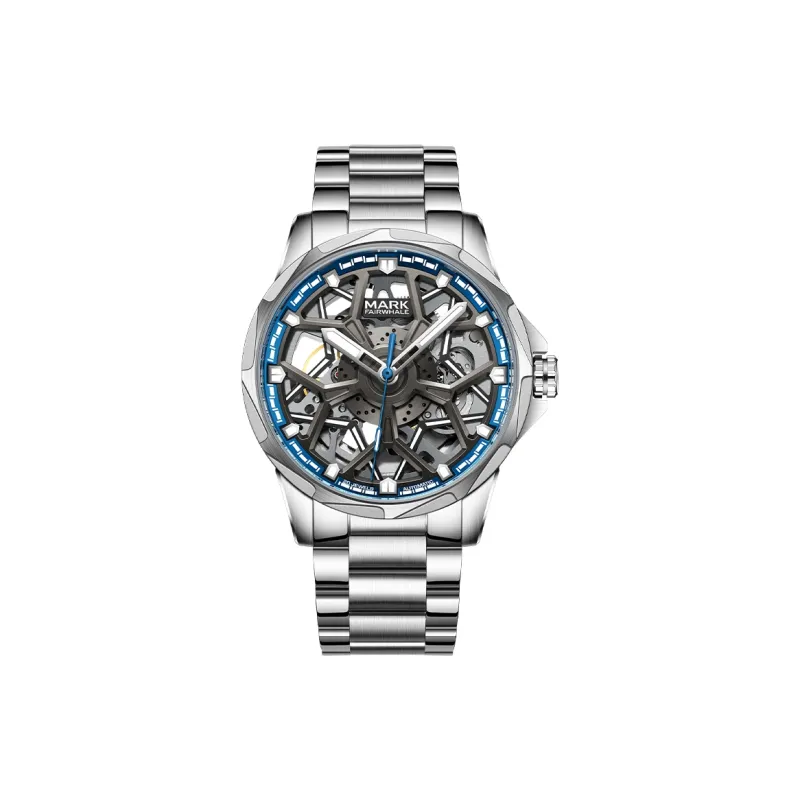FAIRWHALE Automatic Mechanical Movement Metal Strap Watch Men's Watches Cut Out Dial-1
